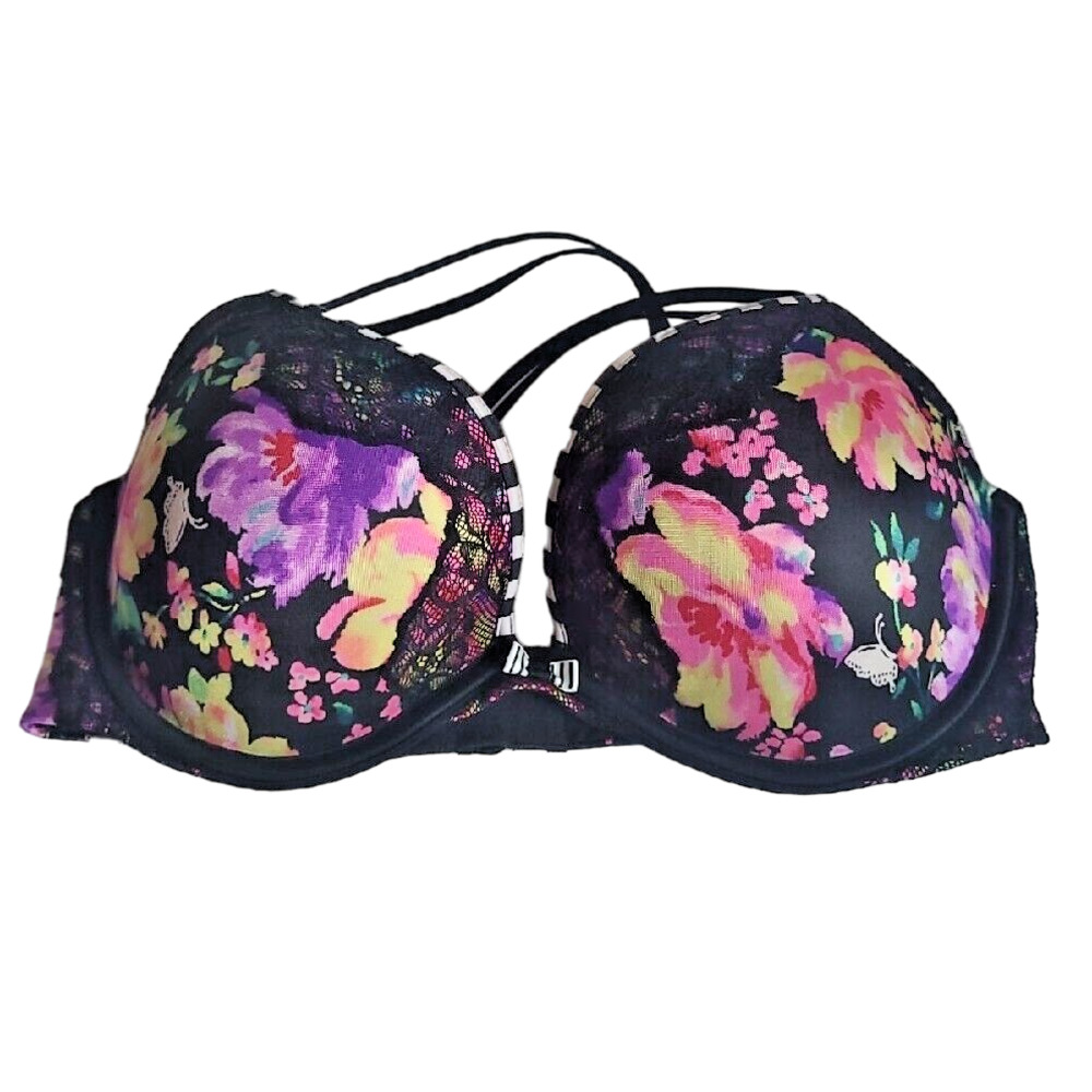 Victoria's Secret Very Sexy Push‎ Up Bra Floral Underwire Womans Size 34D